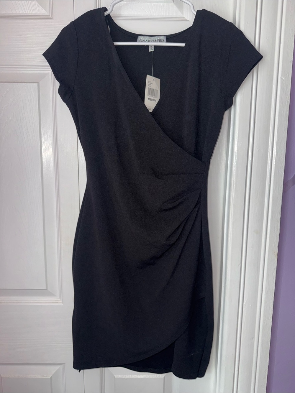 Classic Black Ruched Mini Dress
